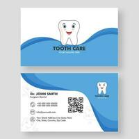 dental clínica conceito Sediada dente Cuidado o negócio cartão Projeto dentro frente e costas visualizar. vetor