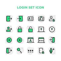 login definir ícone pixel perfeito vetor