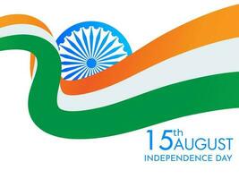 indiano nacional acenando bandeira com ashoka roda ilustração para 15º agosto, independência dia celebração conceito. pode estar usava Como poster ou modelo Projeto. vetor
