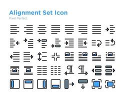 alinhamento conjunto ícone pixel perfeito vetor