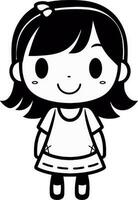 simples sorridente chibi menina vetor