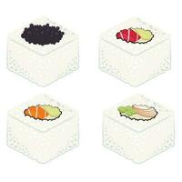 Sushi lista conjunto vetor ilustração. japonês ilustração, ásia Comida definir. japonês Comida conceito.