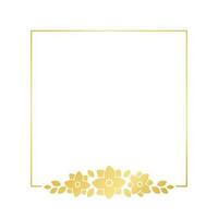 quadrado ouro floral quadro, Armação modelo. luxo dourado quadro, Armação fronteira para convidar, casamento, certificado. vetor arte com flores e folhas.