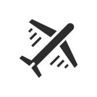 estilo plano de ícone de avião isolado no fundo branco vetor