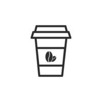 estilo plano de ícone de café isolado no fundo branco vetor
