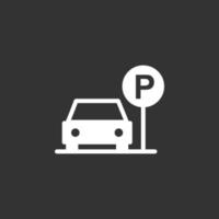 ícone de estacionamento estilo plano isolado no fundo branco
