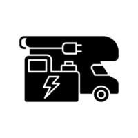 ícone de glifo preto de geradores de energia rv vetor