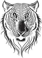 tigre cabeça tatuagem Projeto vetor Arquivo