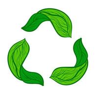 reciclar ícone verde folha arte vetor ilustração