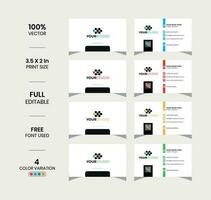 4 cor variação moderno o negócio cartão modelo com branco fundo vetor