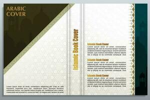 árabe islâmico estilo livro cobrir Projeto com enfeite floral vetor fundo