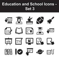 Educação e escola ícones - conjunto 3 vetor