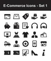 comércio eletrônico ícones - conjunto 1 vetor