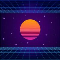 ilustração vetor gráfico do Projeto retro futurista fundo com estilo anos 80