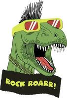 dinossauro rex com oculos de sol e punk cabelos vetor ilustrações , para camiseta impressões e de outros