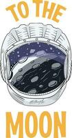 astronauta capacete dentro espaço, para camisa impressões e de outros usa.vetor ilustração e para a lua trocadilho rotulação. vetor