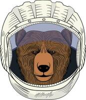 Urso astronauta, mão desenhado vetor animal ilustração, para camiseta e outro.