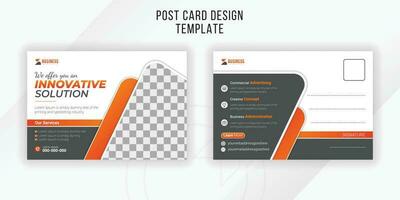 digital marketing solução postar cartão Projeto modelo com abstrato geométrico laranja gradiente cor formas e branco fundo vetor