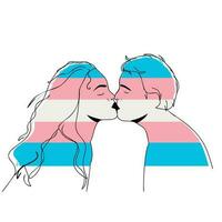 se beijando transgêneros casal vetor