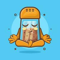 calma Preto Pimenta garrafa personagem mascote com ioga meditação pose isolado desenho animado dentro plano estilo Projeto vetor
