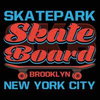 Parque de skate patim borda Brooklyn Novo Iorque cidade camiseta Projeto vetor