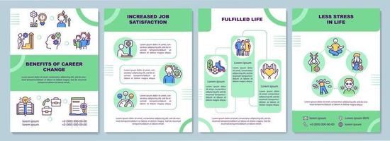 benefícios do modelo de folheto de mudança de carreira vetor