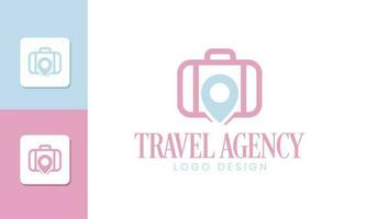 viagem agência logotipo com saco ícone vetor