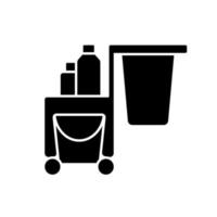 ícone de glifo preto de serviço de limpeza vetor