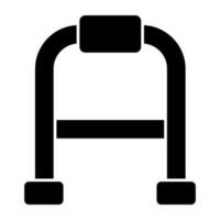 ícone de bengala, design sólido de muleta vetor