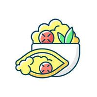 ícone de cor rgb de tigela de burrito vetor