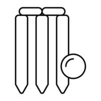 um ícone de design incrível de postigo de críquete vetor