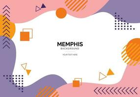 colorida geométrico fundo modelo bandeira e Memphis Projeto com moderno único forma vetor