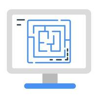 na moda Projeto ícone do labirinto computador jogos vetor