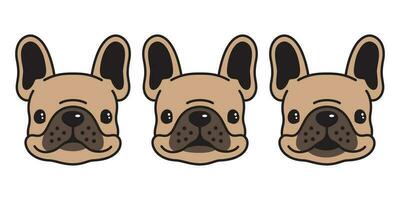 cachorro vetor francês buldogue ícone logotipo personagem desenho animado ilustração símbolo rabisco Castanho