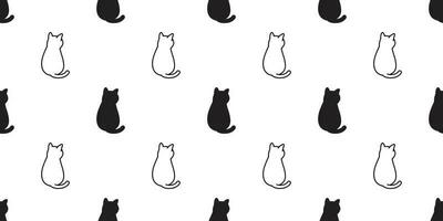 gato desatado padronizar vetor gatinho chita desenho animado cachecol isolado dia das Bruxas telha fundo repetir papel de parede rabisco ilustração