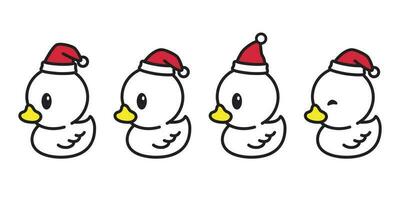 Pato vetor Natal santa claus chapéu natal ícone logotipo borracha Pato personagem desenho animado ilustração