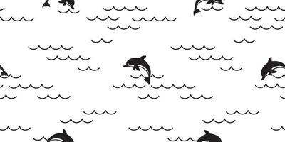 golfinho desatado padronizar vetor Tubarão oceano onda peixe ilustração baleia barbatana cachecol isolado telha fundo repetir papel de parede