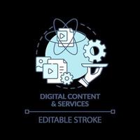 ícone de conceito turquesa de conteúdo digital e serviço