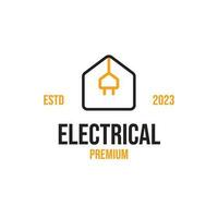 criativo elétrico ícone combinado com a casa logotipo Projeto vetor ilustração