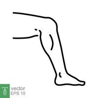 perna ícone. simples esboço estilo. humano pé, tornozelo, médico, órgãos conceito. fino linha símbolo. vetor ilustração isolado em branco fundo. eps 10.