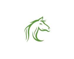 cavalo logotipo com verde folhas moderno único vetor modelo Projeto.