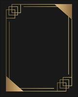 Prêmio dourado quadro. elegante geométrico dourado Projeto. enfeite fronteira decorativo isolado em Preto fundo. vetor ilustração.