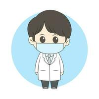 chibi Garoto especialista médico vetor