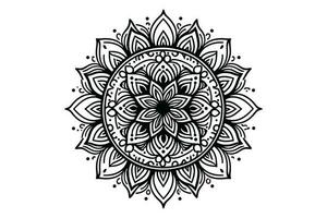 Projeto mandala dentro Preto. mandala Projeto do uma círculo para hena, mehndi, tatuagens, ou decoração. etnicamente oriental decorativo enfeite vetor
