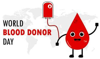 ilustração vetor gráfico do sangue doação ilustração conceito com sangue bolsa. mundo sangue doador dia.