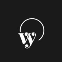 vy logotipo iniciais monograma com circular linhas, minimalista e limpar \ limpo logotipo projeto, simples mas elegante estilo vetor