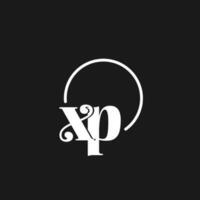 xp logotipo iniciais monograma com circular linhas, minimalista e limpar \ limpo logotipo projeto, simples mas elegante estilo vetor