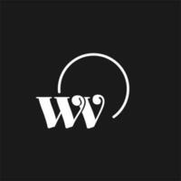 wv logotipo iniciais monograma com circular linhas, minimalista e limpar \ limpo logotipo projeto, simples mas elegante estilo vetor