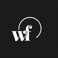wf logotipo iniciais monograma com circular linhas, minimalista e limpar \ limpo logotipo projeto, simples mas elegante estilo vetor