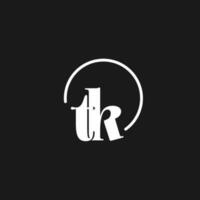tk logotipo iniciais monograma com circular linhas, minimalista e limpar \ limpo logotipo projeto, simples mas elegante estilo vetor